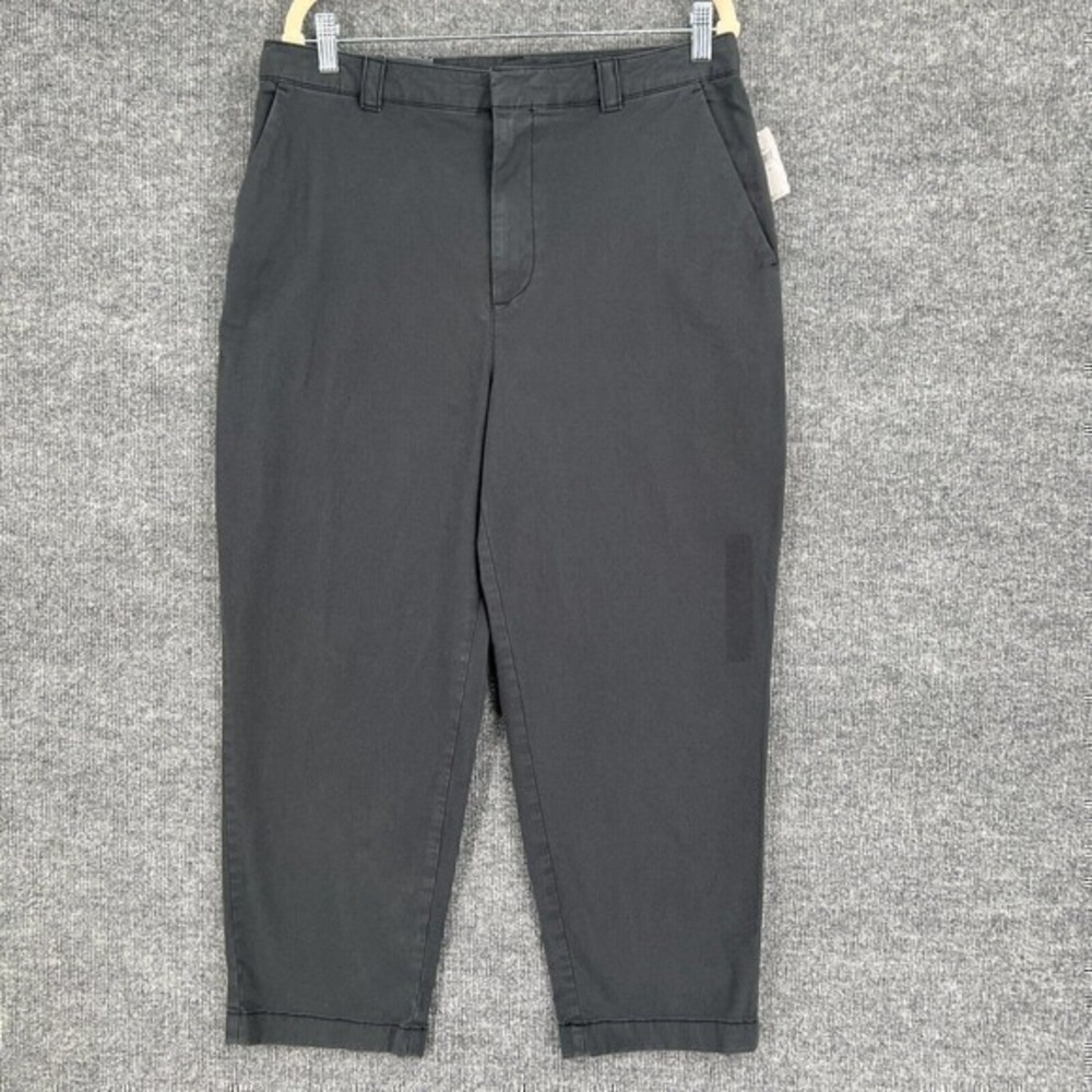 Gap Straight Up Khaki Pants Womens 12 Blue Mid Rise Cropped Ankle Stretch